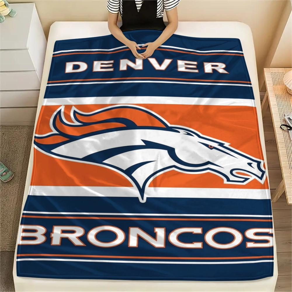 Denver Broncos Print Flannel Blanket, High quality Comfortable for All Seasons, Home Decor, Warmth and Comfort, Perfect for Christmas Gifts