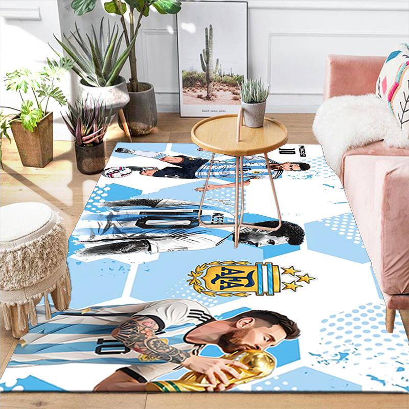 1Pc Argentina Football Legends Rug, Office Carpet Indoor Outdoor Doormat, Non-Slip, Comfortable, Living, Christmas Halloween, Xmas Gift S1980