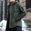Men's Spring and Autumn Solid Colour Plus Size Zip Section Hooded Windbreaker Jacket Casual Versatile Loose Zip Section Comfortable Outerwear