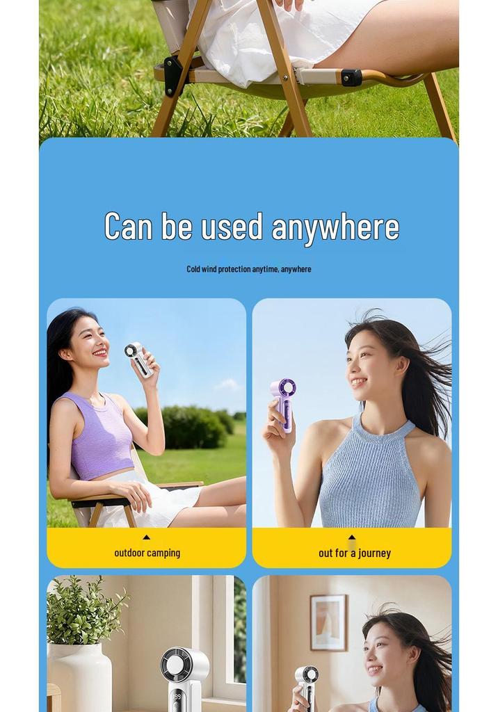 2026 USB Rechargeable Mini Handheld Fan with Long Battery Life and Ice Pack Feature