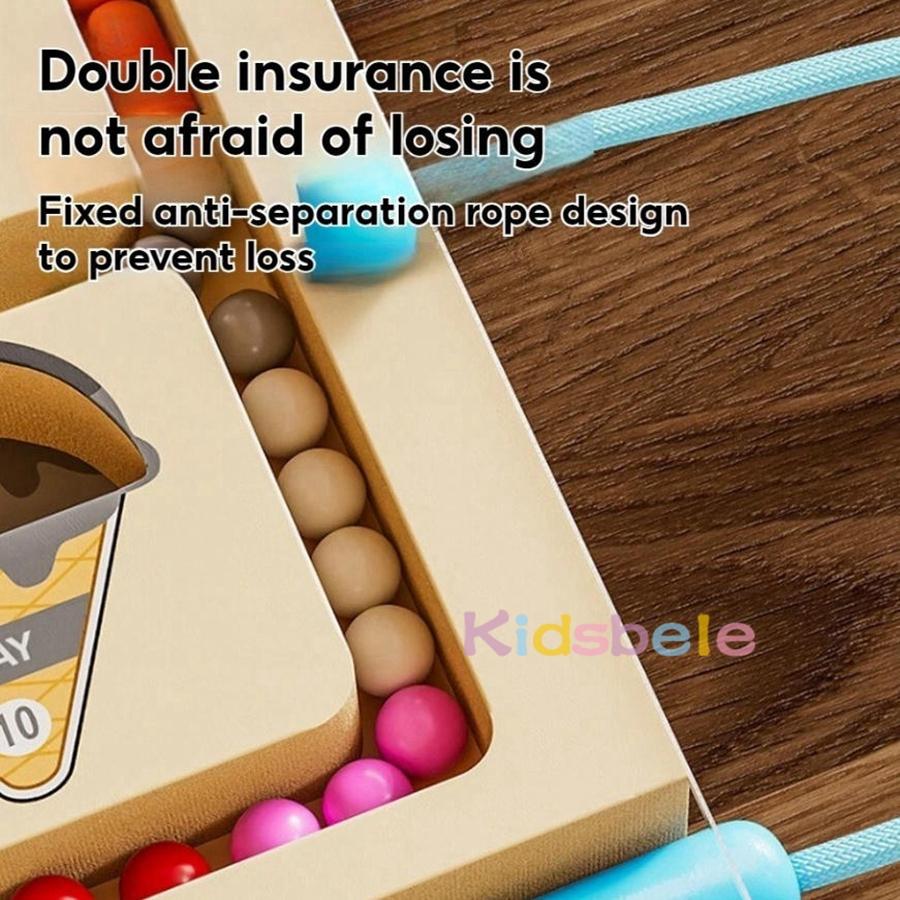 Wooden Bead Maze Toy for Kids – Colorful Wire Roller Coaster Game for Early Learning & Coordination