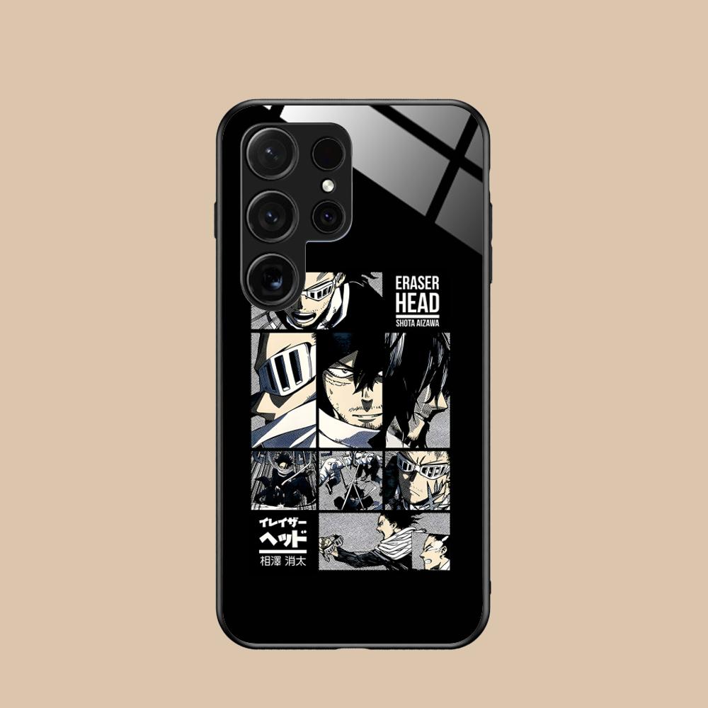 MHA Aizawa Shota Mobile Phone Case for Samsung Galaxy A56 55 54 53 52 51 36 35 34 23 16 15 5G Glass Colorful Cover Luxury Cover