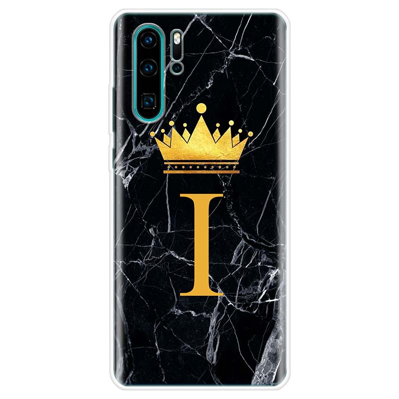 Letter Alphabet Crown A-J Cover Phone Case For Huawei Y5 Y6 Y7 Y9S P Smart Z 2019 Honor 10 Lite 9 20 9X 8S 8X 8A Pro 7A 7X Coque