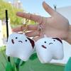 Cute Cartoon Teeth Keychain: Plush Pendant & Schoolbag Decoration Toy