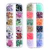 12 Grid 3D DIY Glitter Nail Art Rhinestone Sequins Decoration Manicure Tips