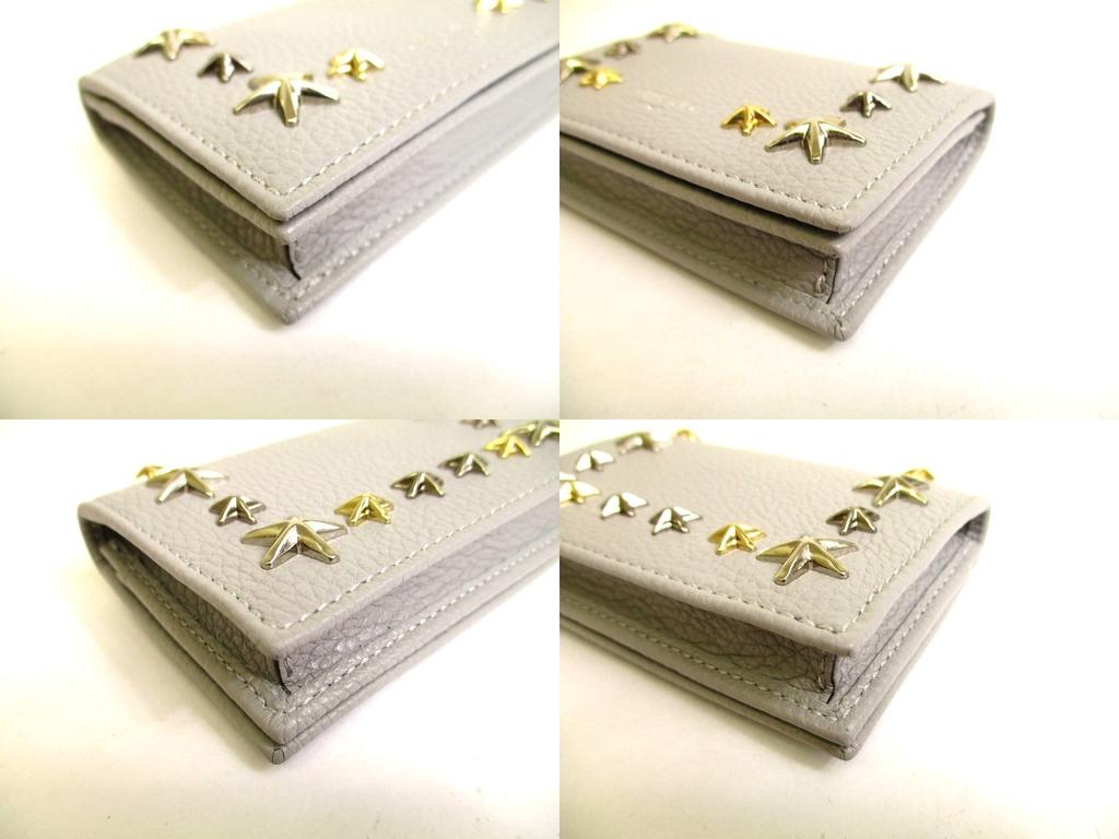 Оригинальная визитница для кредитных карт JIMMY CHOO Startes из мягкой серой кожи NELLO #9961, восстановленная