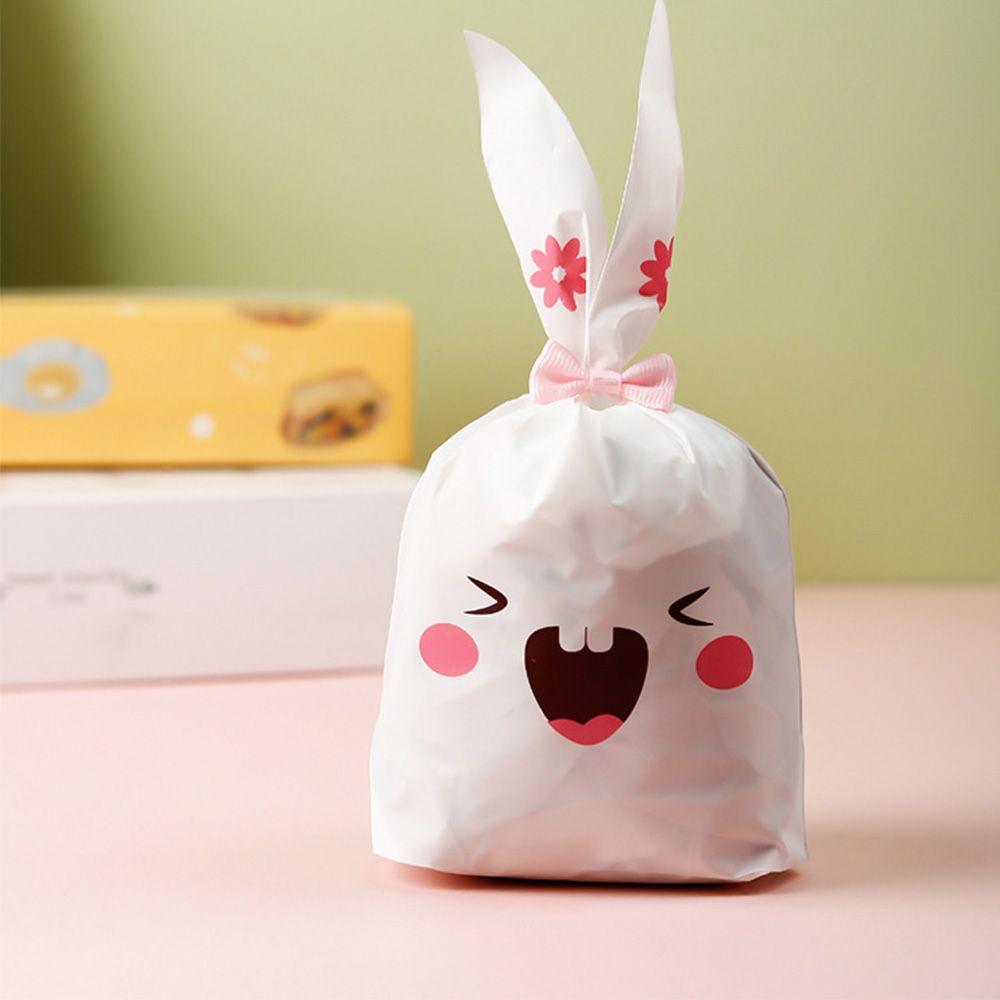 50 шт. Новые пасхальные картонные мешочки с ушками кролика, пластиковые мешочки для конфет в виде животных для детей, упаковка для печенья на день рождения, подарки своими руками