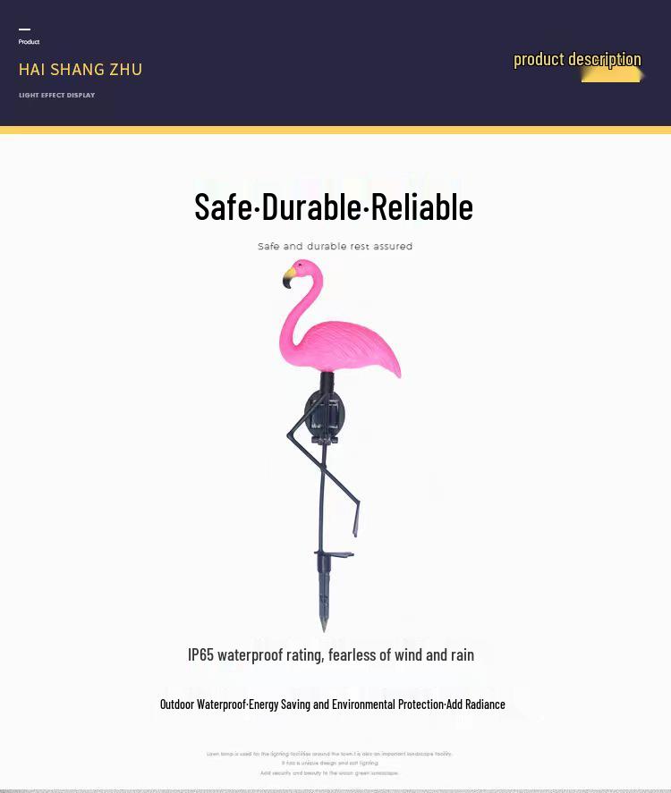 Solar Flamingo Garden Stake Light - Outdoor Decoration for Villas and Lawns