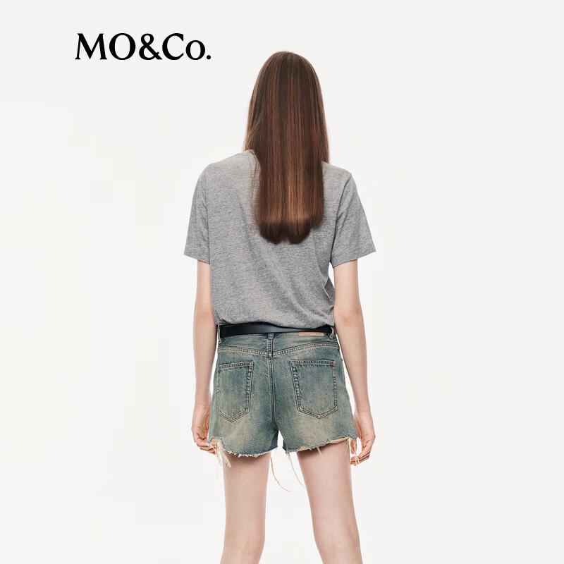 MO&Co. Cotton Short-Sleeve Letter Print T-Shirt