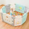 WEIMALL манеж складной детский круг для маленьких детей, набор из 10 предметов, 116,5 см × 116,5 см, с панелью для игрушек, с дверным замком, простая сборка (Синий х Белый)GAD009BLWH