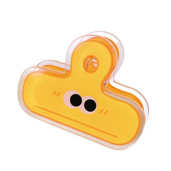 Симпатичные акриловые зажимы для пакетов с большими глазами, многоразовые зажимы для пакетов с закусками, прочные пластиковые зажимы для организации бумаги и документов в офисе, школе и дома.
