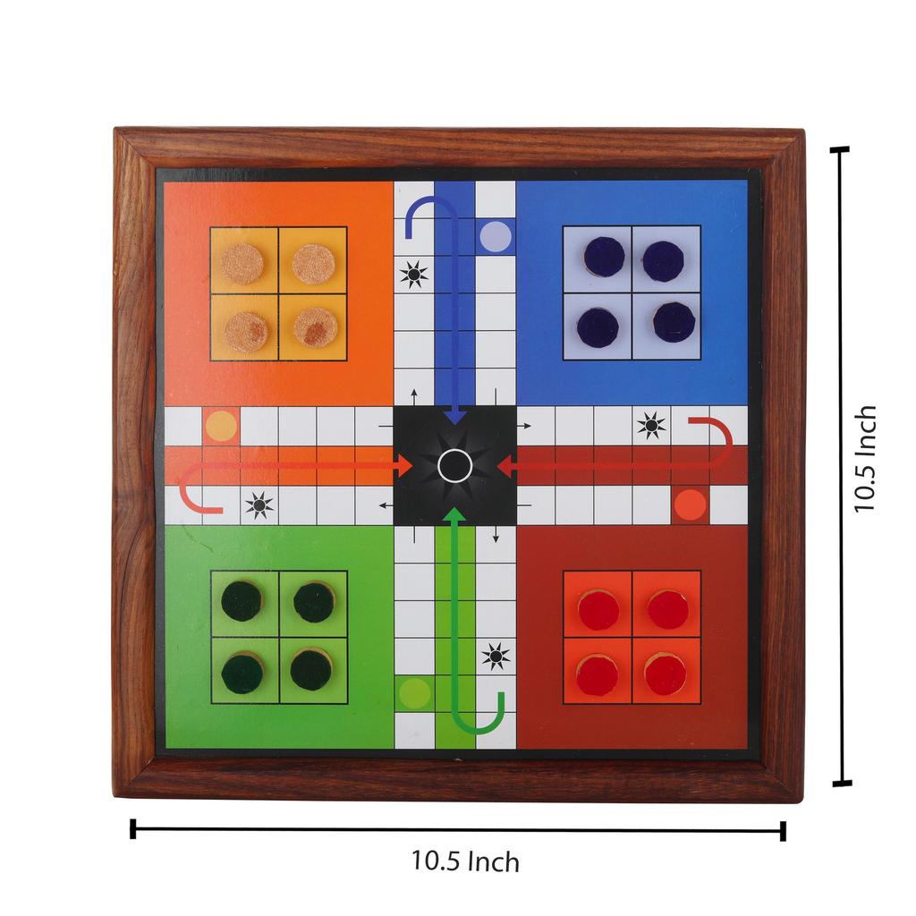 Shriji Crafts Деревянная 2-в-1 лестница-лудо и змея для семейной игры «Друзья»