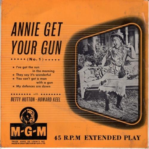 7-дюймовая пластинка BETTY HUTTON HOWARD KEEL Annie Get Your Gun Нет. 1 MGM EP553 MGM Records 1955 UK Саундтреки Мюзиклы Б/у