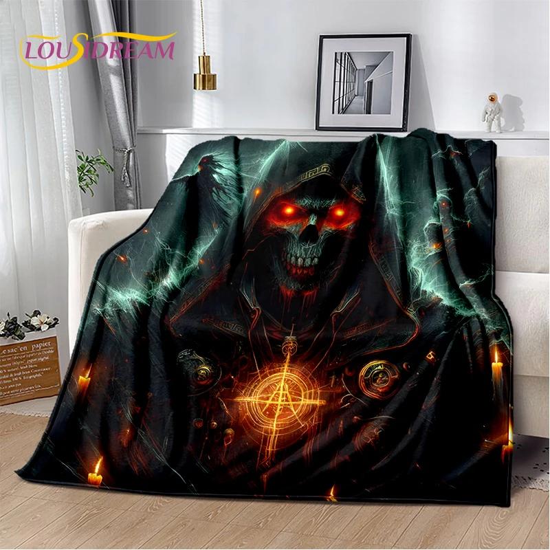 2025 New Gothic Horror Character Skull Ghost Spirit Soft Blanket,Soft Throw Blanket for Home Bedroom Bed Sofa Picnic Travel Gift