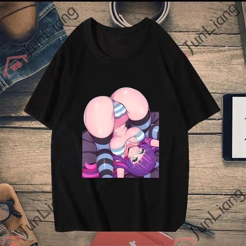 Japanese Cartoon Anime Otaku Hentai Senpai Graphic Print T-shirt Fashion Harajuku Casual Short Sleeve Plus Size T Shirt Women