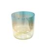 Handmade Blue & Yellow Gradient Crystal Singing Bowl for Sound Therapy & Yoga Relaxation
