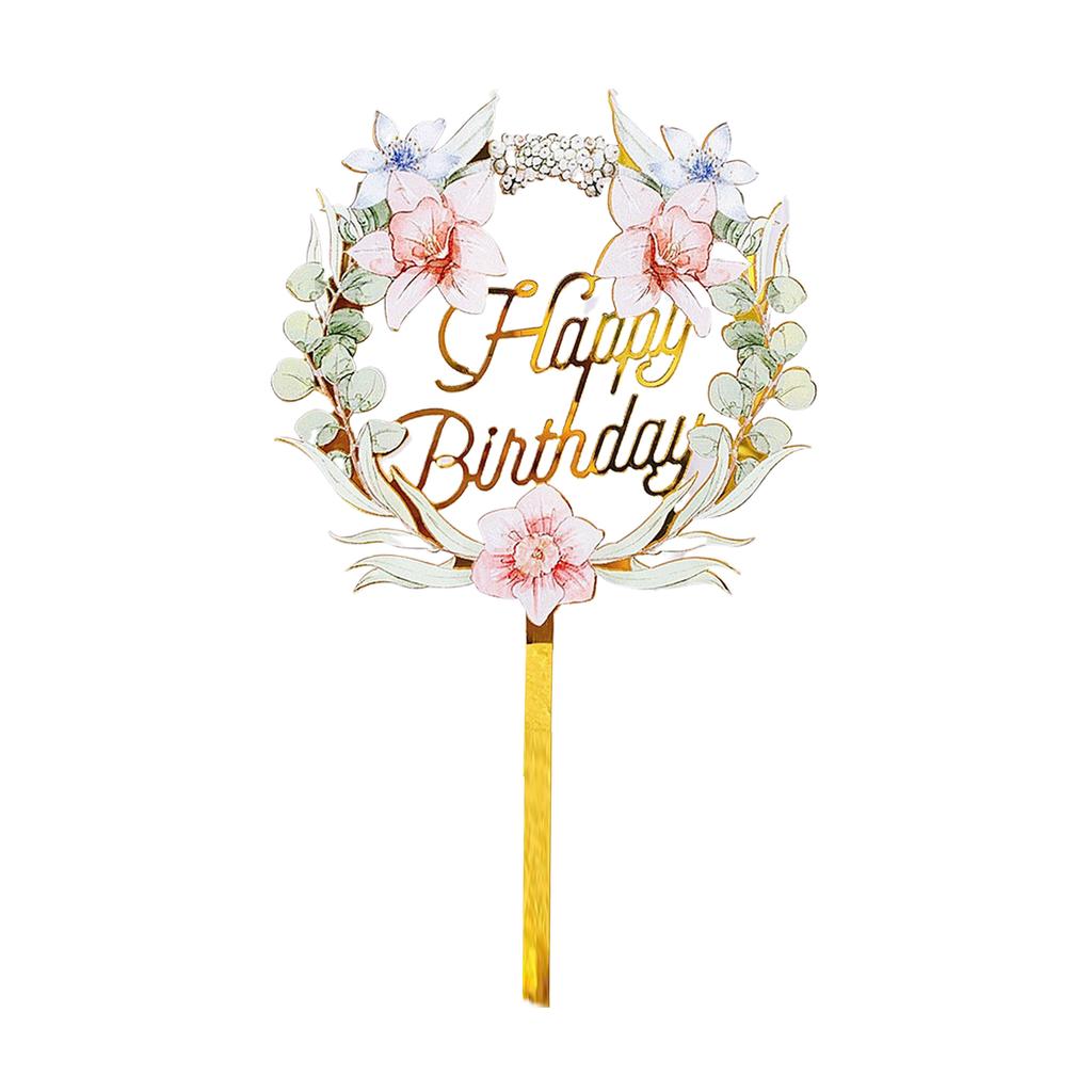 Элегантный С Днем Рождения торт Топпер для украшения вечеринки Украшения для торта на день рождения Акриловые украшения для вечеринки по случаю дня рождения