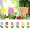 6Pcs Double-Sided Tulip Layered Tray Decoration Candy Color Plastic Floral Decoration  Easter Party