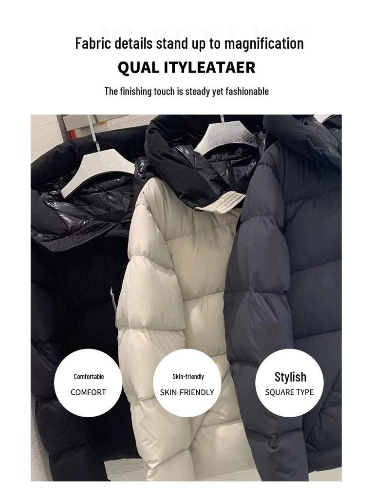 Унисекс пуховик с капюшоном Mengjia Black Warrior с тиснеными буквами