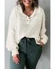 Azura Exchange Beige Plus Size Polo Sweater