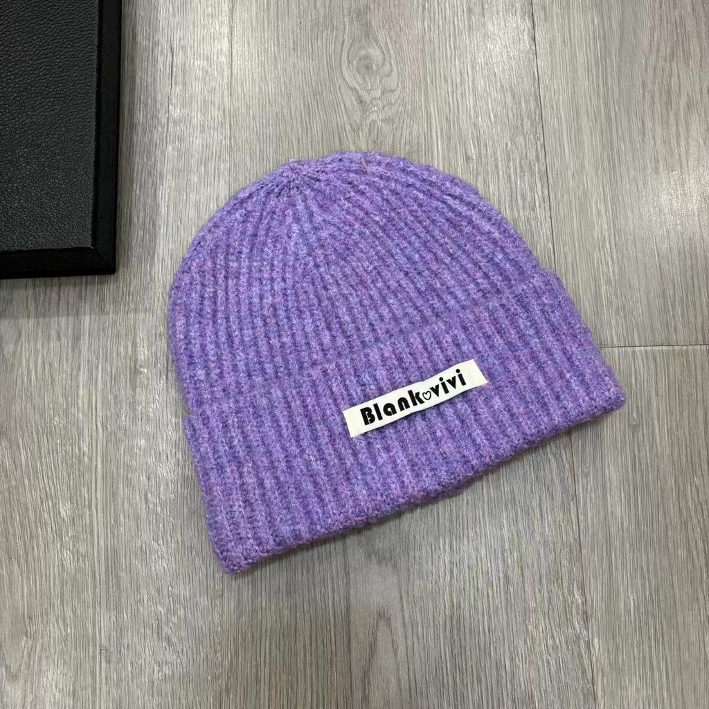 Новые модные и универсальные шапки-бини с длинными надписями для женщин на осень и зиму, шапка из шерсти, подчеркивающая лицо, для улицы, теплая вязаная шапка