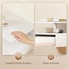 Set of 2 Floating Nightstands, Drawer and Open Shelf, 35x32x22.5 cm, White