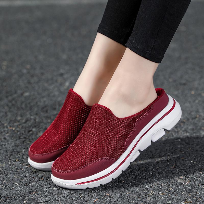 35-48 Внутренние тапочки унисекс, мужские полутапочки, летние дышащие мужские туфли в сетку, черные туфли Mueller