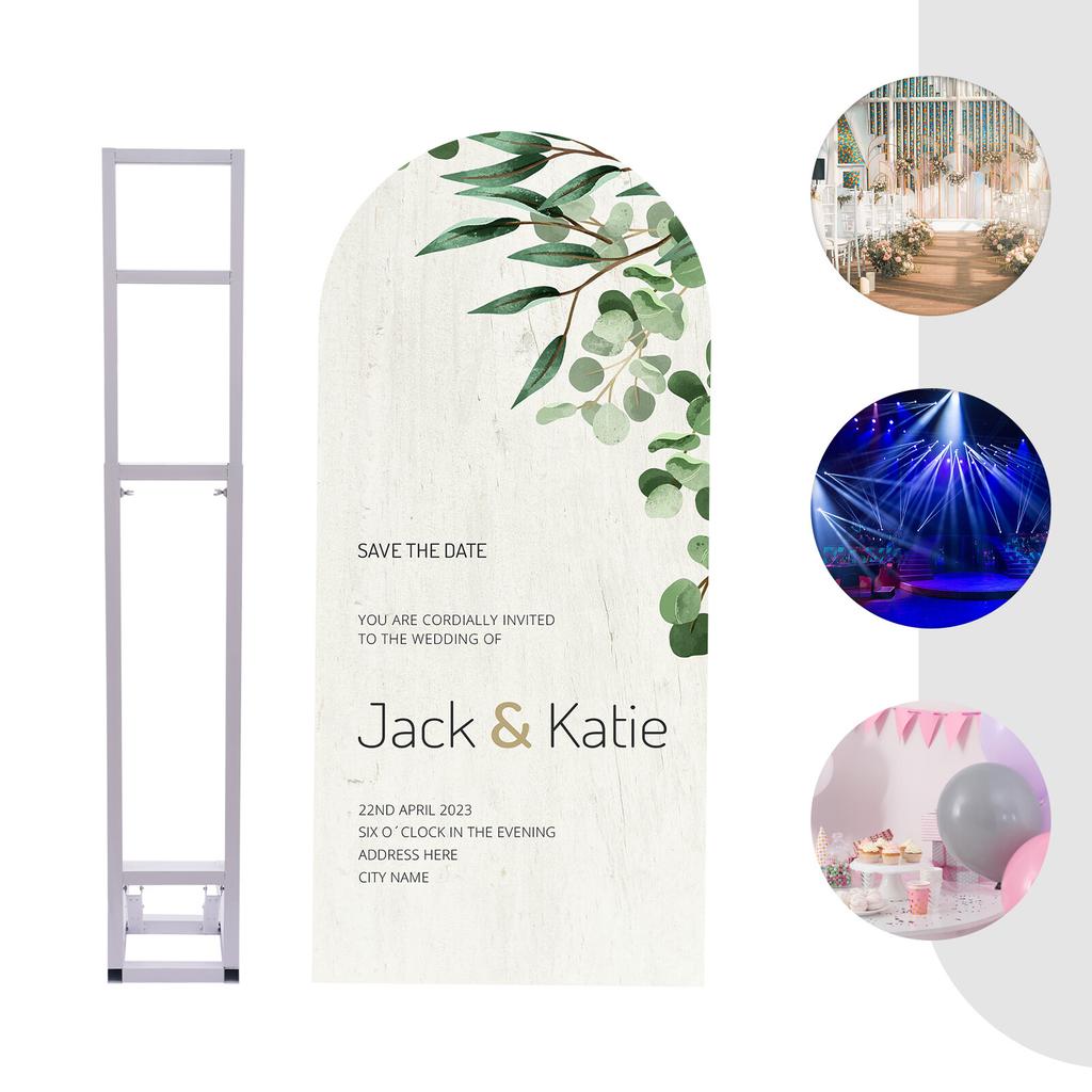 Wedding Arch Backdrop Stand, White Adjustable Telescopic Background Pole, Easy Setup & Sturdy Support for Wedding Ceremony