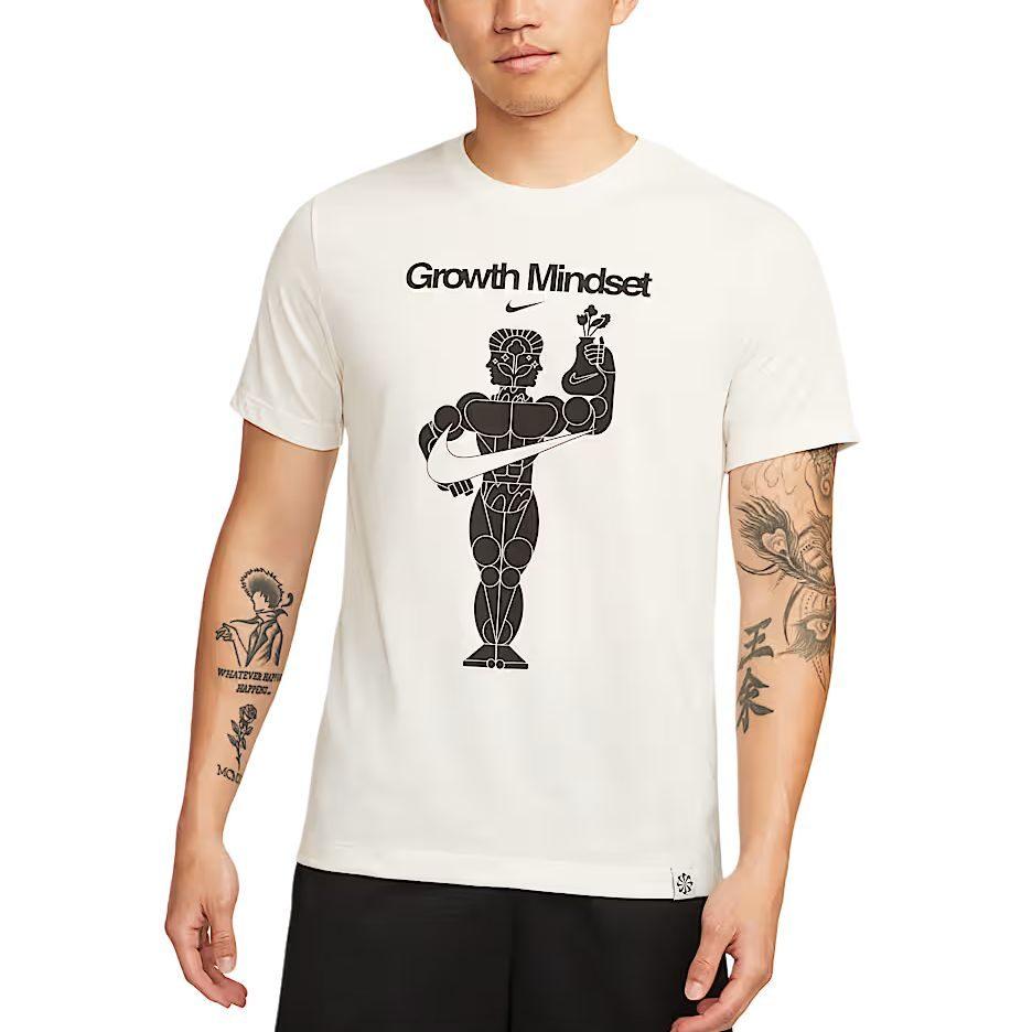 Nike T Shirts Men's White Crew Neck Moderate Straight Fit DM6274-030