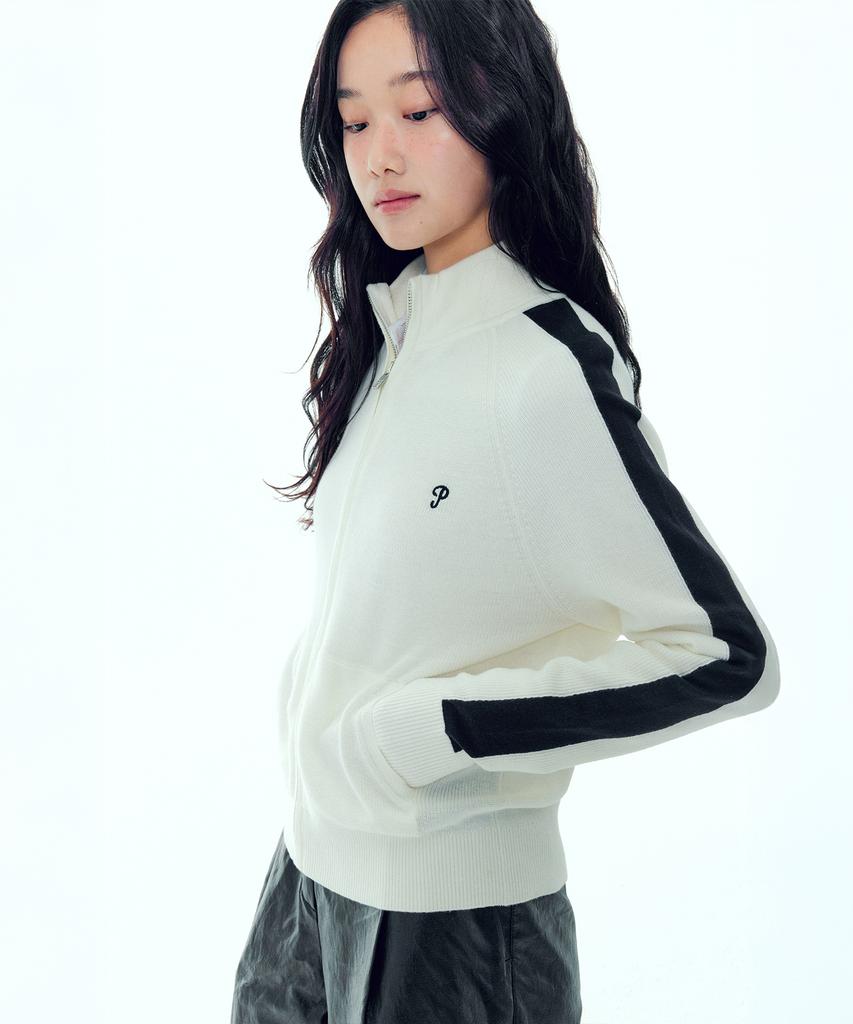 PLAC WOMEN Color-Blocked Zip-Up Ivory