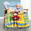 Teletubbies Personalized Name Blanket Multi-purpose Customizable Blanket Ultra-Soft Versatile for Office Chair Nap Seaside Office Ideal for All Season