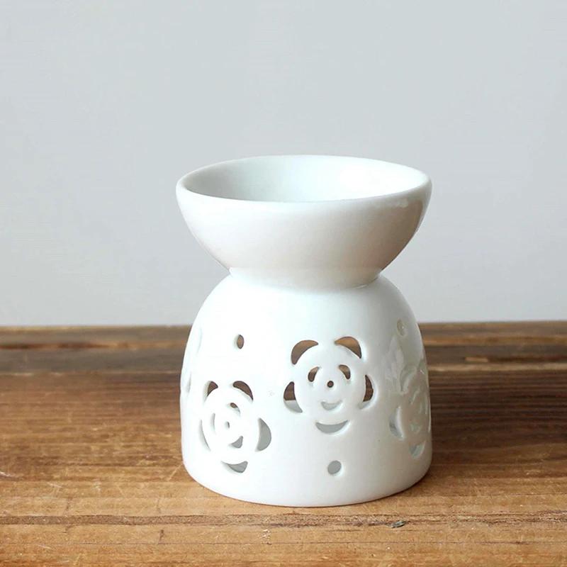 Aroma Burner Ceramic Crafts Handmade Hollow Flower Pattern Essential Oil Burner Candle Lamp Many Style Home Office Crafts Decor