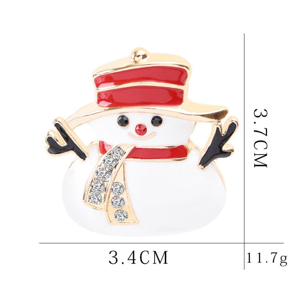 Snowman Santa Rhinestone Badge Fashionable New Year Pins Christmas Brooch Christmas Present