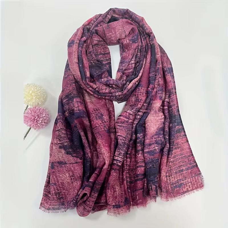 2024New Ethnic Print Beach Travel Scarf Women Tassel Fringed Shawl Seaside Holiday Sunscreen Beach Scarves 180*90cm