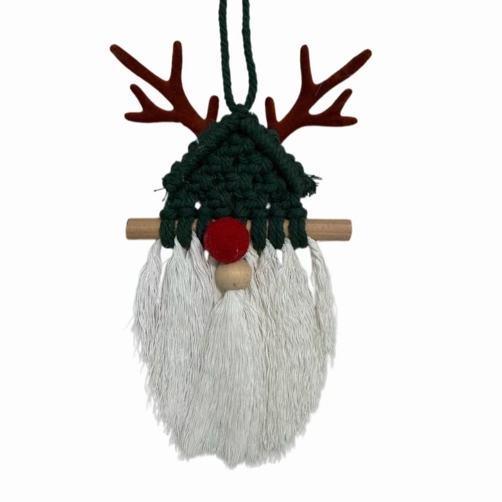 Faceless Old Man Faceless Man Pendant 10x16cm Macrame Reindeer Ornament Tassel Hanging Decor