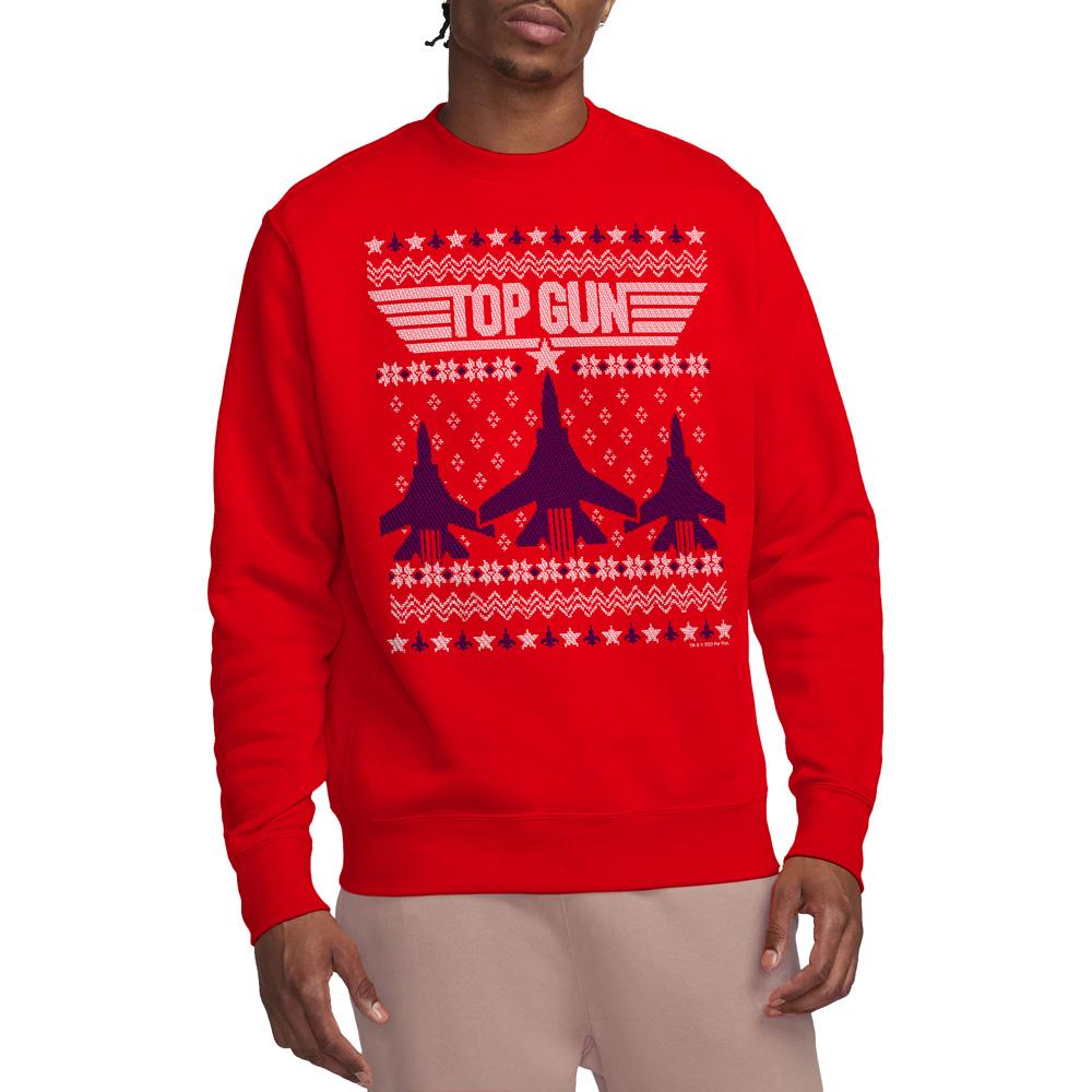 Top Gun Унисекс Рождественский свитшот с уродливым истребителем