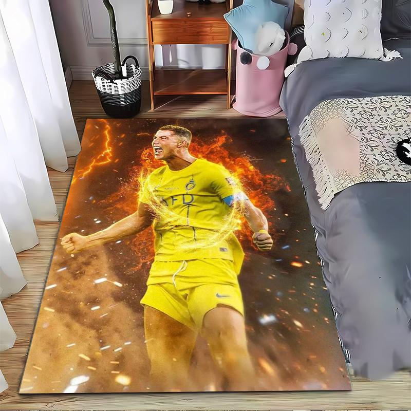 Soccer Player Fire Design Designed floor mat, suitable as a non-slip mat for the living room or bedroom sofa