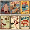Retro BBQ Tin Sign - Vintage Wall Posters & Metal Decor - Decorative Wall Plate for Kitchens, Patios & Barbecue Themed Spaces