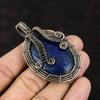 Медный кулон из лазурита, медная проволока, кулон, ювелирные изделия из лазурита, дизайнерский кулон ручной работы, подарок для нее, ювелирные изделия из натуральных драгоценных камней