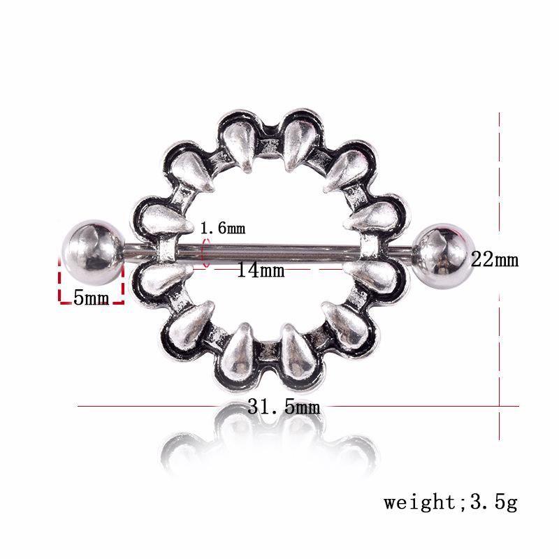 Ювелирные изделия из нержавеющей стали, ретро-тренд, острый конус, зуб, молочное кольцо, ювелирные изделия для сосков