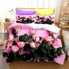 3D Flower Bedding Set Romantic Love Quilt Cover and Pillow Case 2/3 Pieces AU180 * 210 Easy To Clean Home Decoration for Girls' Rooms
