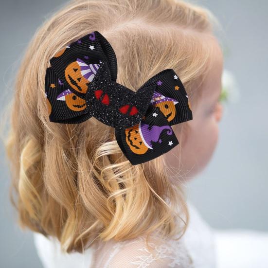 2/6 шт., заколка для волос на Хэллоуин, изысканная работа, заколки для волос с бантом на Хэллоуин, милые аксессуары для волос для девочек и женщин