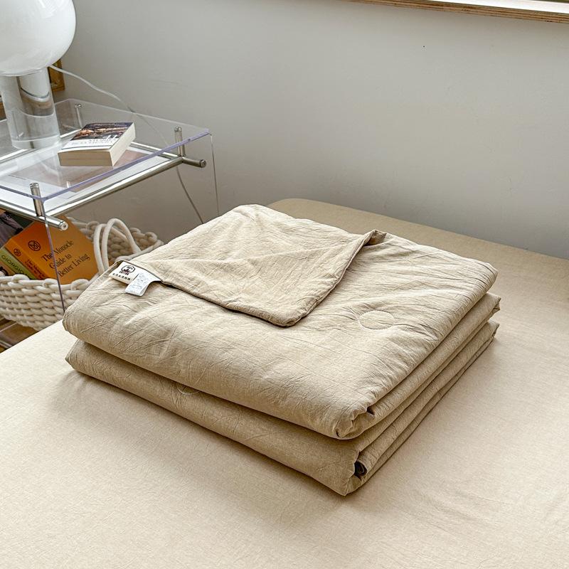 Летнее одеяло из чистого хлопка, без принта, мытое хлопковое одеяло с кондиционером и соевым волокном