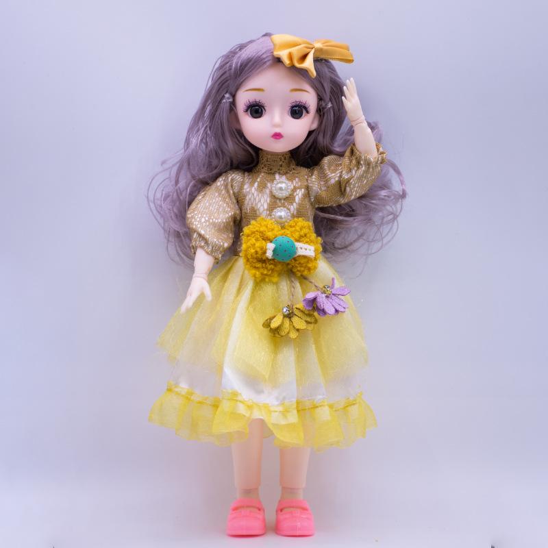 30CM Mini Movable 13Jointed Doll Girls Toy 3D Big Eyes BJD Princess Full Outfits Dresses Collection Childrens Doll Gift
