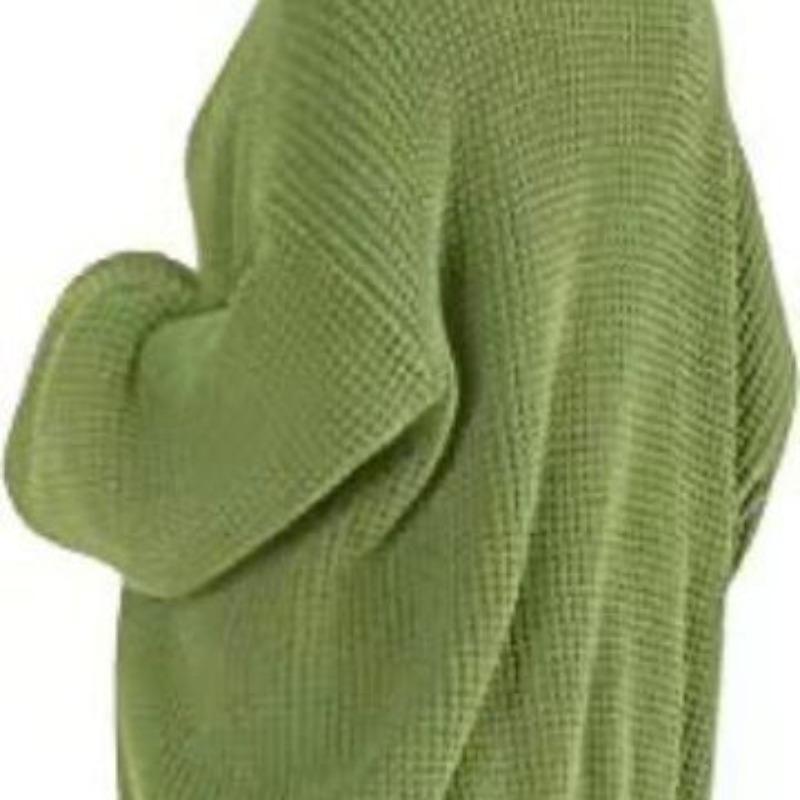 Lantern Sleeve Knitted Plus Size Cardigan Sweater Coat Women V-Neck Single Breasted Lazy Style Cardigan