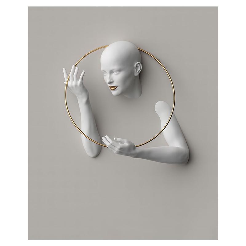 Белая Золотая Женская статуя с принтом, холст, картина, плакат, гостиная, домашний декор, 3D-эффект, фотографии, минимальное скандинавское настенное искусство, Cuadros