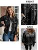 Womejeans Европейский и Американский Стиль Дымчато-Серый Рваная Джинсовая Куртка с Обтрепанными Краями