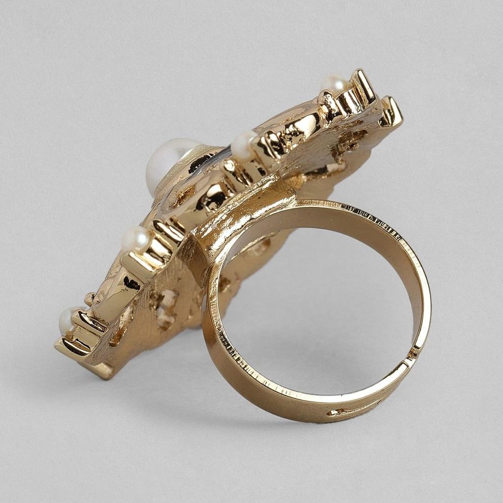 Позолоченное регулируемое кольцо Estele для женщин с разноцветными камнями