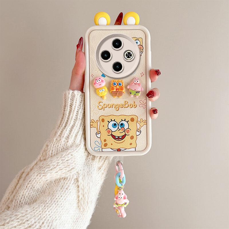 KEYSION Cute Ear 3D Cartoon Case for TECNO Spark 30C with Bracelet Soft Silicone Shockproof Phone Cover for TECNO Spark 30C