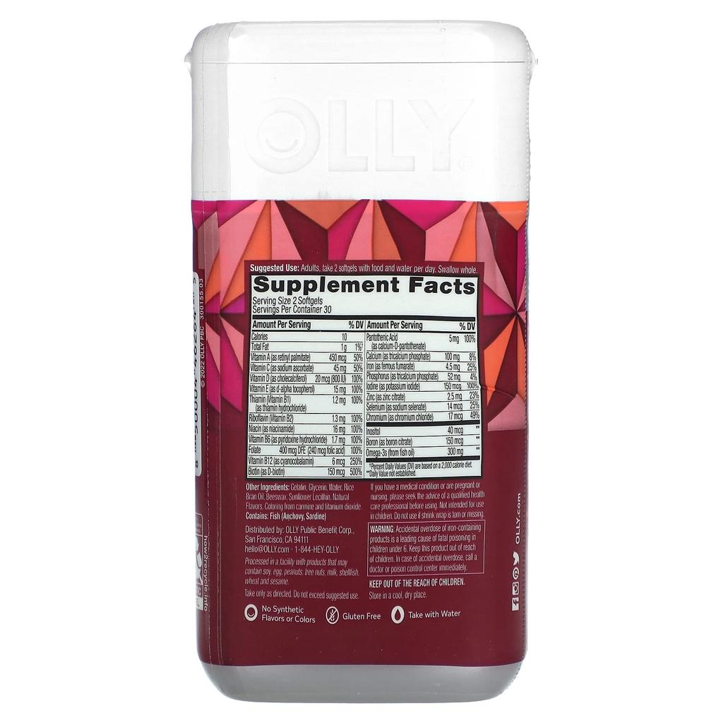 Women's Multi + Omega 3, Daily Multivitamin, Ultra Strength, 60 Softgels